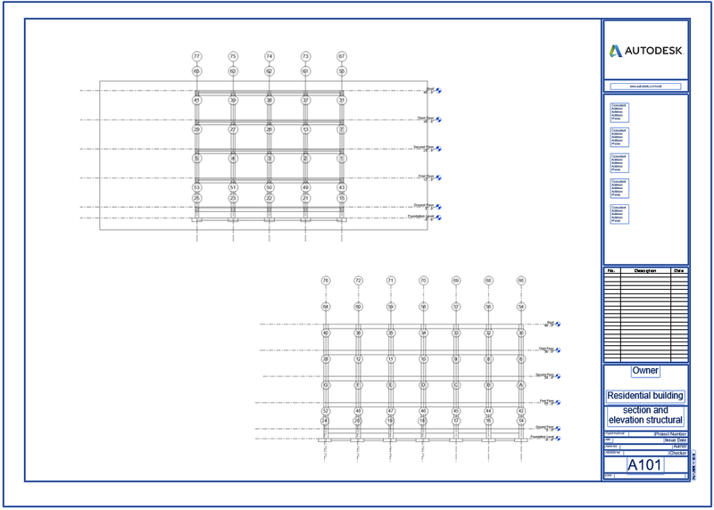 structural section and elevation view